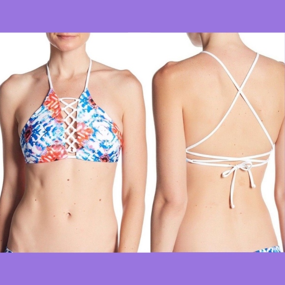 NWT L Space Nikki Lace Up Reversible Bikini Top - Picture 2 of 8